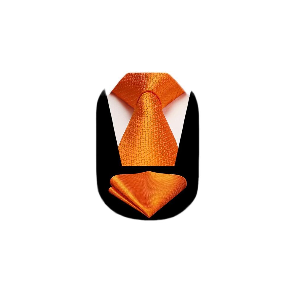 2789 Ties Orange Ties Extra Long Tie Pocket Square Set Formal 's Necktie
